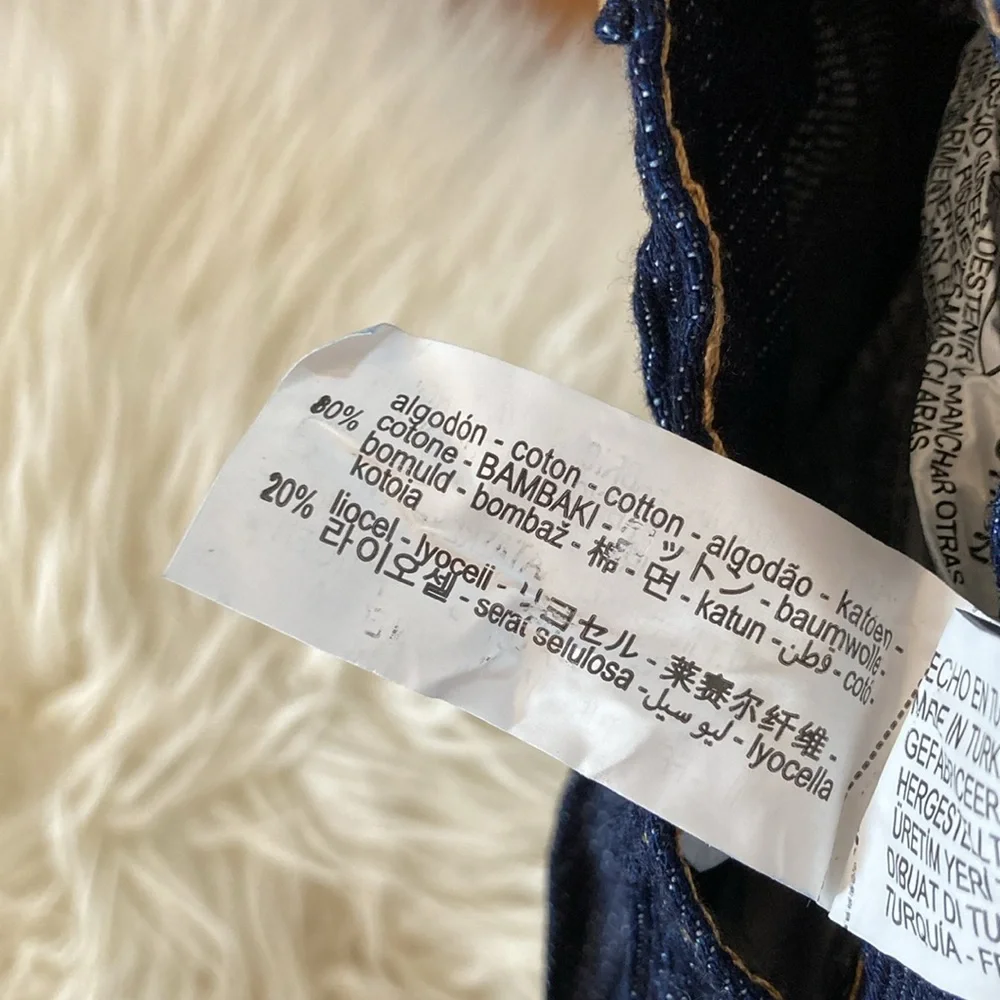 Zara Wrinkle Effect Low-Rise Straight Jeans in Rinse Wash